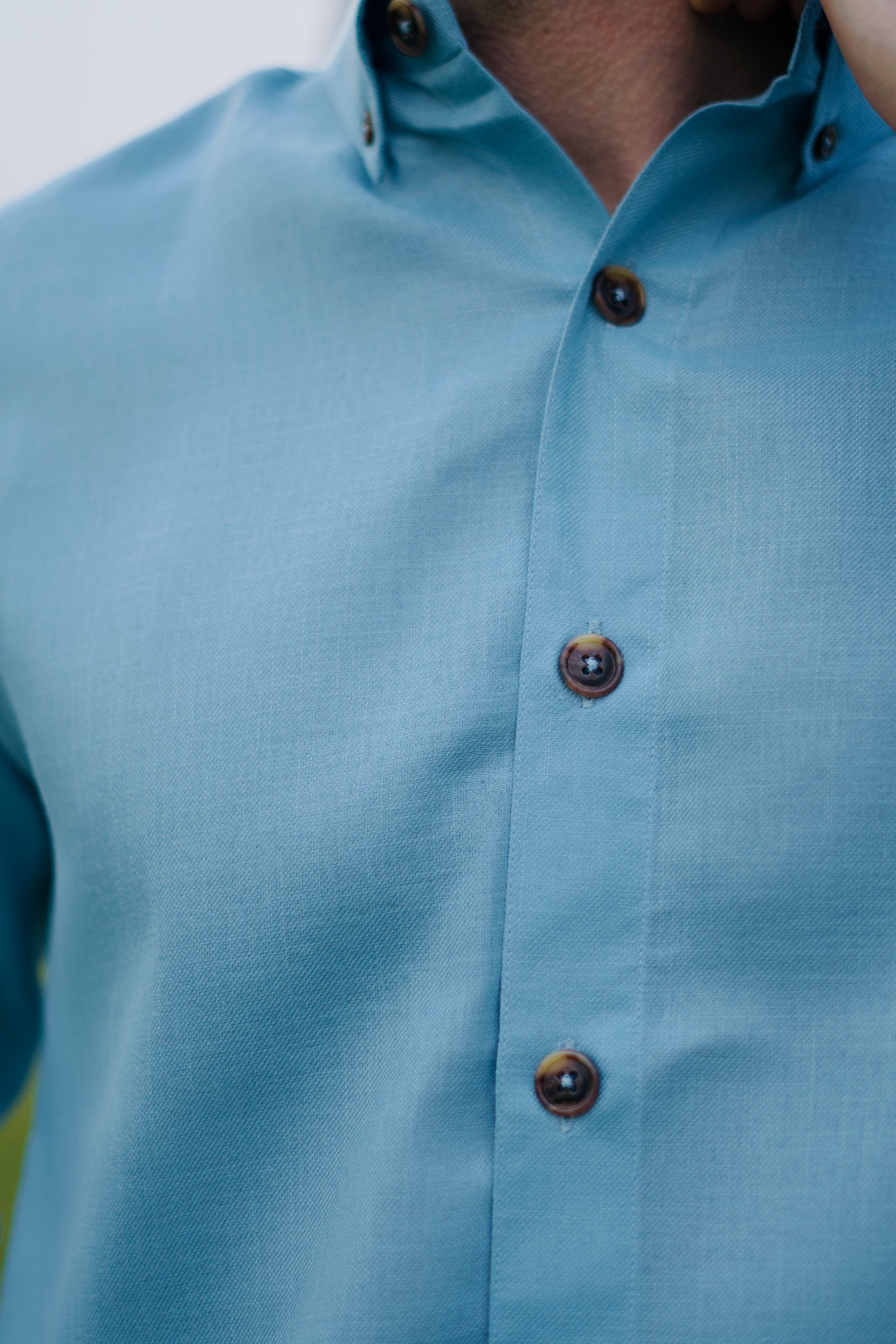 The Baby Blue Casablanca Style 5 Button Shirt