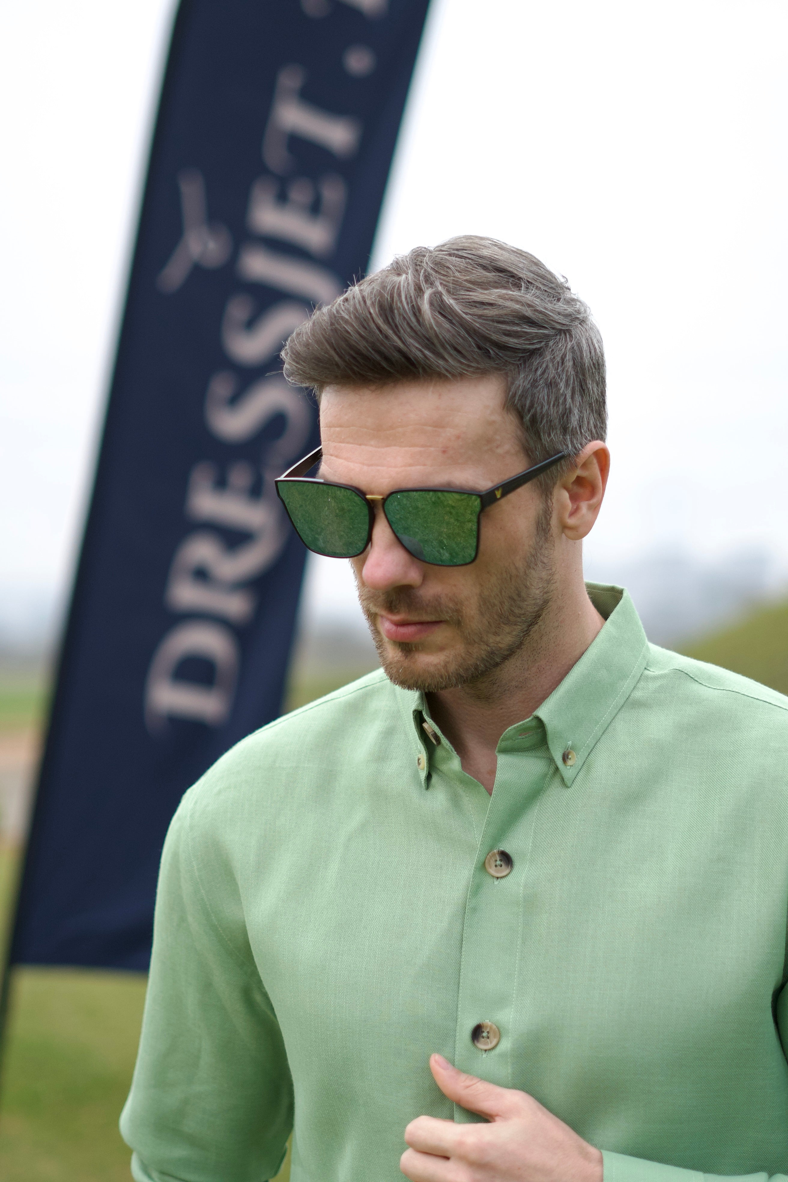 The Matcha Casablanca Style 5 Button Linen Blend Shirt