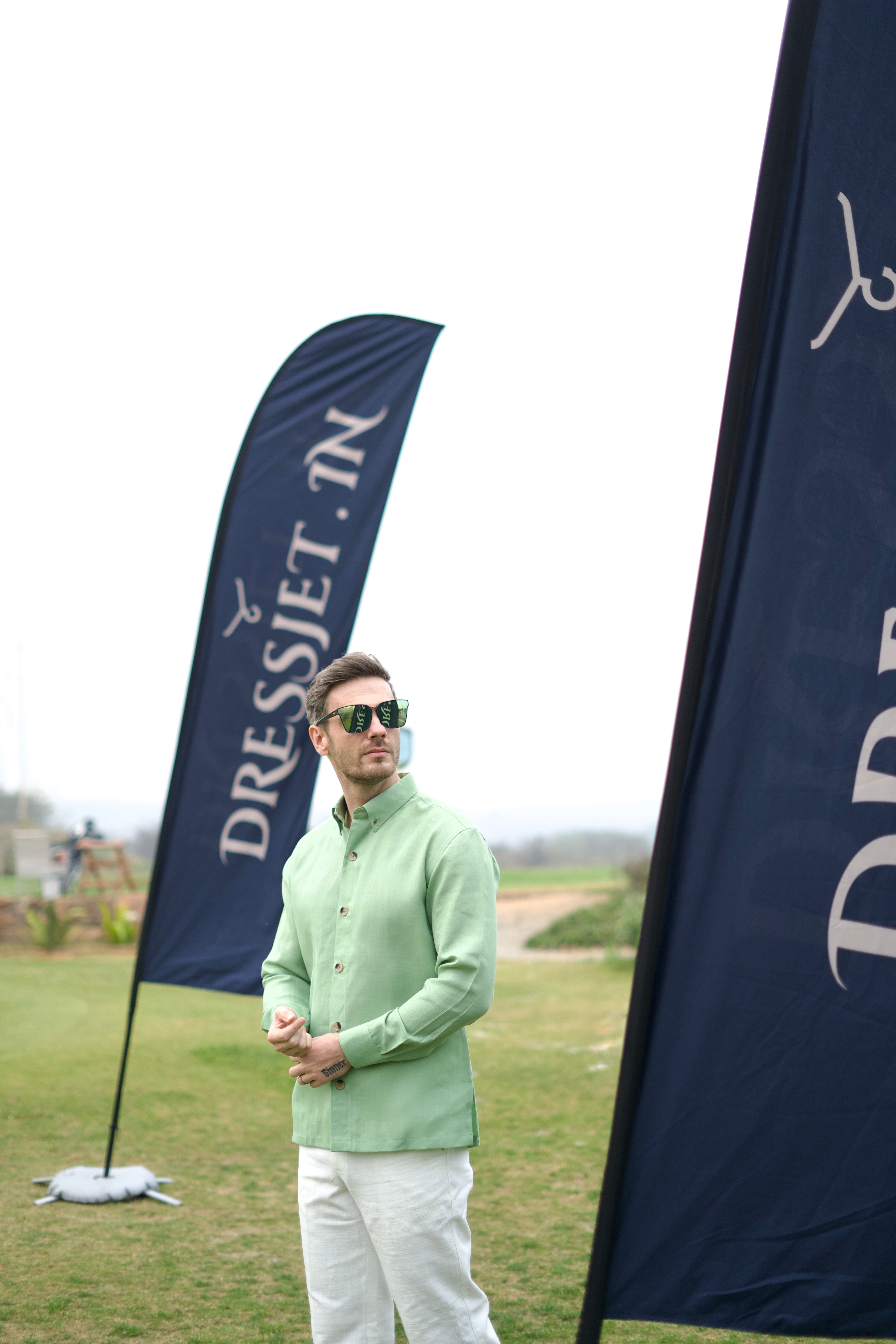 The Matcha Casablanca Style 5 Button Linen Blend Shirt