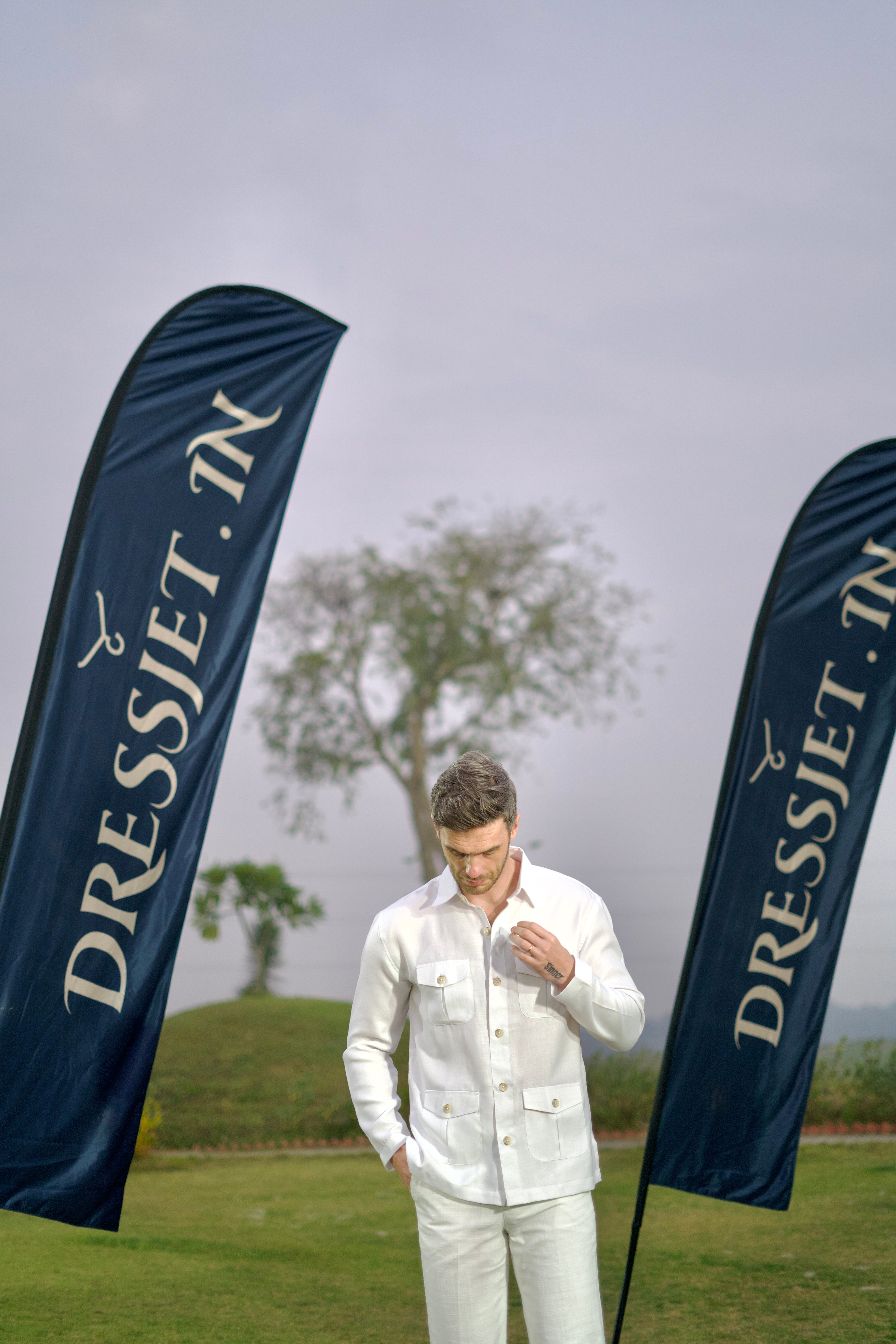 The White Cuffless Santa Monica Safari Shirt